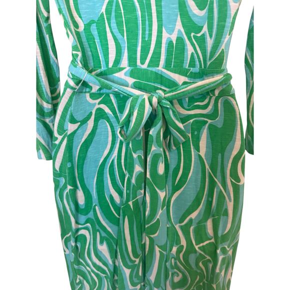 Lilly Pulitzer Green/Blue/White Wrap Dress XS - Picture 8 of 12